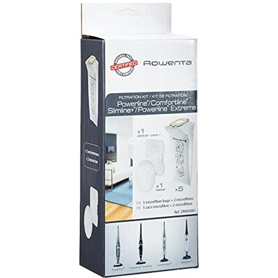 Rowenta ZR005001 filterset met 5 papieren zakken, 1 Powerline microfilter, 1 Comfortline en Slimline microfilter, compatibel met Powerline, Comfortline, Slimline stofzuiger, officieel Rowenta ZR005001 filterset met 5 papieren zakken, 1 Powerline microfilter, 1 Comfortline en Slimline microfilter, compatibel met Powerline, Comfortline, Slimline stofzuiger, officieel