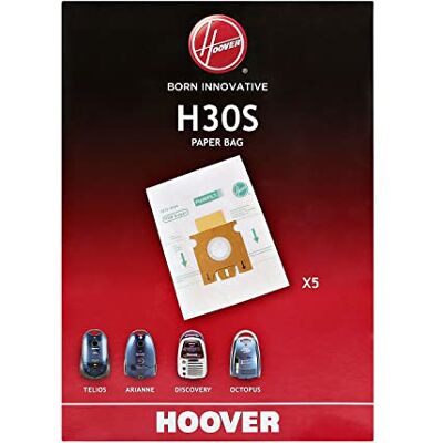 Hoover H30S Purefit stofzuigerzakken, nylon, drielaags, origineel, 20 x 17 x 6 cm, compatibel met de elektrische bezem Télios, Télios Plus, Arianne, Octopus en Discovery, 5 stuks Hoover H30S Purefit stofzuigerzakken, nylon, drielaags, origineel, 20 x 17 x 6 cm, compatibel met de elektrische bezem Télios, Télios Plus, Arianne, Octopus en Discovery, 5 stuks