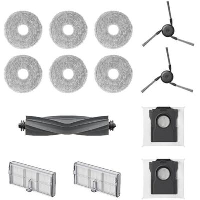 dreame Reserveonderdelen accessoirekit robotstofzuiger L10sUltraGen3, D30Ultra, L40UltraA, 1 rubberen hoofdborstel, 2 zijborstels, 2 filters, 2 stofzakken, 3 paar dweilen dreame Reserveonderdelen accessoirekit robotstofzuiger L10sUltraGen3, D30Ultra, L40UltraA, 1 rubberen hoofdborstel, 2 zijborstels, 2 filters, 2 stofzakken, 3 paar dweilen