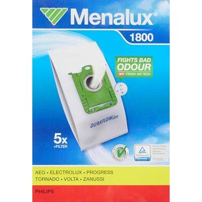 Menalux 1800, 5 stofzuigerzakken Duraflow fresh met geurbescherming, geschikt o.a. voor S-bag, UltraSilence, ASP 71, APF 61, Essensio, ErgoClassic, US, ACS, AEO, AP Menalux 1800, 5 stofzuigerzakken Duraflow fresh met geurbescherming, geschikt o.a. voor S-bag, UltraSilence, ASP 71, APF 61, Essensio, ErgoClassic, US, ACS, AEO, AP