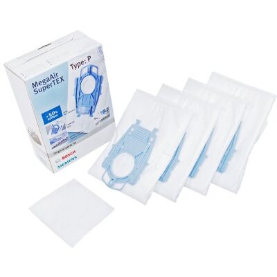 Bosch Boite de 4 sacs type P + 1 micro filtre d'origine Bosch Boite de 4 sacs type P + 1 micro filtre d'origine