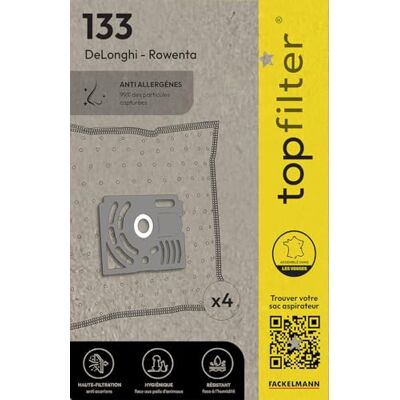 Top Filter TopFilter 64133 4 stofzuigerzakken Rowenta, stofzuigerzakken, accessoires, stofzuigerzakken, PP-vlies, rubber, kunststof, 30 x 26 cm Top Filter TopFilter 64133 4 stofzuigerzakken Rowenta, stofzuigerzakken, accessoires, stofzuigerzakken, PP-vlies, rubber, kunststof, 30 x 26 cm