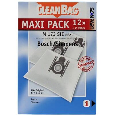 Scanpart Stofzuigerzakken Maxi Pack M 173 SIE, zoals origineel Bosch, Siemens: D, E, F, G, H Scanpart Stofzuigerzakken Maxi Pack M 173 SIE, zoals origineel Bosch, Siemens: D, E, F, G, H
