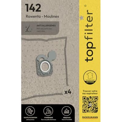 Top Filter TopFilter 64142 stofzuigerzakken Rowenta en Moulinex, stofzuigerzakken, accessoires, PP-vlies, kunststof, 30 x 26 cm Top Filter TopFilter 64142 stofzuigerzakken Rowenta en Moulinex, stofzuigerzakken, accessoires, PP-vlies, kunststof, 30 x 26 cm