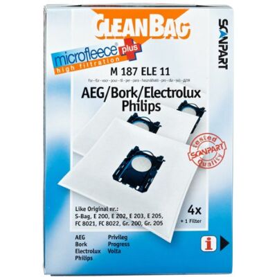 Scanpart Scan Part M 187 ELE 11 Cleanbag Electrolux S Bag Stofzak (Duitse import) Scanpart Scan Part M 187 ELE 11 Cleanbag Electrolux S Bag Stofzak (Duitse import)