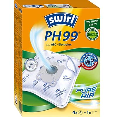 Swirl 4 stofzuigerzakken geschikt voor AEG Electrolux en AEG 220984 PH 99 MicroPor Plus, wit Swirl 4 stofzuigerzakken geschikt voor AEG Electrolux en AEG 220984 PH 99 MicroPor Plus, wit