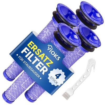 VIOKS 4 stuks vervangingsfilters voor Dyson stofzuiger 965661-01 + reinigingsborstel en voormotorfilter voor V6 V7 V8 DC58 DC59 DC61 DC62 SV03 SV06 SV09 stofzuiger VIOKS 4 stuks vervangingsfilters voor Dyson stofzuiger 965661-01 + reinigingsborstel en voormotorfilter voor V6 V7 V8 DC58 DC59 DC61 DC62 SV03 SV06 SV09 stofzuiger