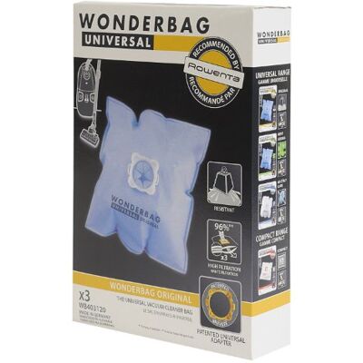 Rowenta Wonderbag Original WB403120, 3 stuks, geschikt voor vloerstofzuigers, gepatenteerde universele adapter, zeer robuust, hoog filtervermogen Rowenta Wonderbag Original WB403120, 3 stuks, geschikt voor vloerstofzuigers, gepatenteerde universele adapter, zeer robuust, hoog filtervermogen