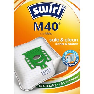 Swirl M40 stofzuigerzakken voor modellen van Miele, 10 stuks Swirl M40 stofzuigerzakken voor modellen van Miele, 10 stuks
