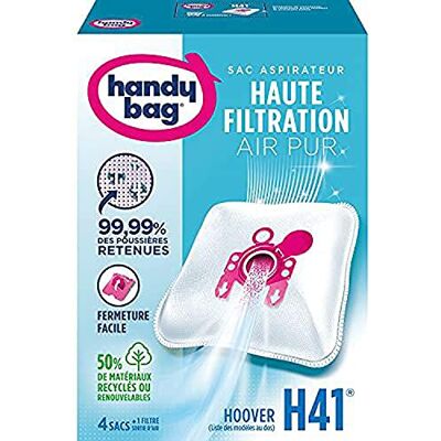 Handy Bag Melitta H41-4 stofzuigerzakken, voor Hoover-stofzuigers, luchtdichte sluiting, allergeenfilter, motorfilter Handy Bag Melitta H41-4 stofzuigerzakken, voor Hoover-stofzuigers, luchtdichte sluiting, allergeenfilter, motorfilter