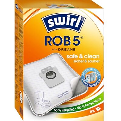 Swirl ROB 5 EcoPor stofzuigerzak, katoen, wit Swirl ROB 5 EcoPor stofzuigerzak, katoen, wit