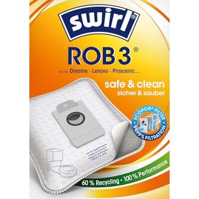 Swirl ROB 3 EcoPor stofzuigerzakken, katoen Swirl ROB 3 EcoPor stofzuigerzakken, katoen