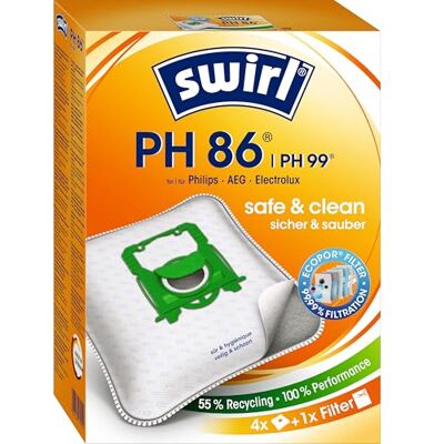Swirl 4 x EcoPor stofzuigerzakken voor PH 86 / PH 99 + 1 stofzuigerzak zie afbeelding en beschrijving Swirl 4 x EcoPor stofzuigerzakken voor PH 86 / PH 99 + 1 stofzuigerzak zie afbeelding en beschrijving