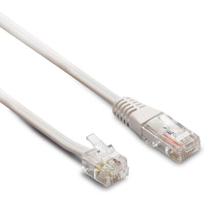 Metronic 395231 telefoonkabel RJ45/RJ11 mannelijk/mannelijk 1,8 m voor modem router fax compatibel NF C15-100 wit Metronic 395231 telefoonkabel RJ45/RJ11 mannelijk/mannelijk 1,8 m voor modem router fax compatibel NF C15-100 wit