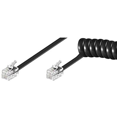 goobay 68003 telefoonhandset spiraalkabel, platte kabel met RJ10-stekker (4P4C) naar RJ10-stekker (4P4C); zwart; 7 meter goobay 68003 telefoonhandset spiraalkabel, platte kabel met RJ10-stekker (4P4C) naar RJ10-stekker (4P4C); zwart; 7 meter