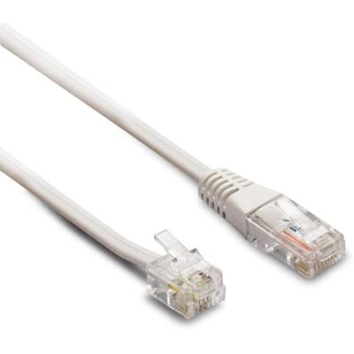 Metronic 395227 telefoonkabel RJ45/RJ11 mannelijk/mannelijk 3 m voor modem router fax compatibel NF C15-100 wit Metronic 395227 telefoonkabel RJ45/RJ11 mannelijk/mannelijk 3 m voor modem router fax compatibel NF C15-100 wit
