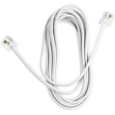 ekon Telefoonkabel, ADSL-kabel, RJ11-stekker, 2,15 m, voor telefoon, modem, router, wifi ekon Telefoonkabel, ADSL-kabel, RJ11-stekker, 2,15 m, voor telefoon, modem, router, wifi