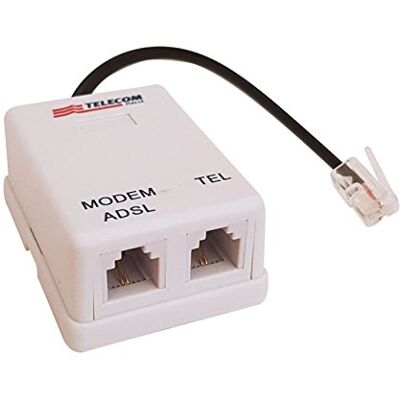 Telecom ADSL-filter Telefoon RJ 11-aansluiting Telefoon Modem Splitter Plug FAX Telecom ADSL-filter Telefoon RJ 11-aansluiting Telefoon Modem Splitter Plug FAX