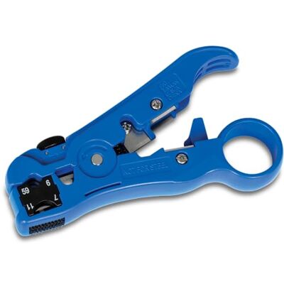 TRENDnet TC-CT70 Universeel strip- en snijgereedschap, RG59/6/11/7, UTP, STP, CAT5, 4P/6P/8P, platte en ronde kabel, lemmetdiepte verstelbaar, diepblauw TRENDnet TC-CT70 Universeel strip- en snijgereedschap, RG59/6/11/7, UTP, STP, CAT5, 4P/6P/8P, platte en ronde kabel, lemmetdiepte verstelbaar, diepblauw