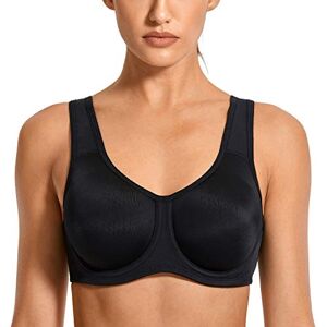 SYROKAN Vrouwen Max Control Solid High Impact Plus Size Onderdraad Sport BH, Zwart, 100D 100D SYROKAN Vrouwen Max Control Solid High Impact Plus Size Onderdraad Sport BH, Zwart, 100D 100D
