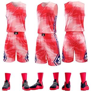 HULG Shirt en shorts van basketbaljersey, kostuum zonder mouwen, basketbal, basketbalshirt voor volwassenen, sportkleding van basketbal, vest T-shirt + shorts HULG Shirt en shorts van basketbaljersey, kostuum zonder mouwen, basketbal, basketbalshirt voor volwassenen, sportkleding van basketbal, vest T-shirt + shorts