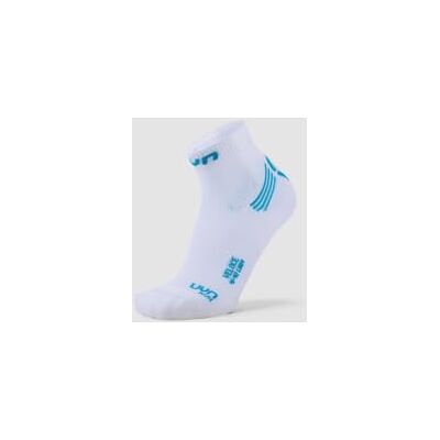 UYN Trail Running Challenge damessokken met compressie, wit (wit/turquoise) UYN Trail Running Challenge damessokken met compressie, wit (wit/turquoise)