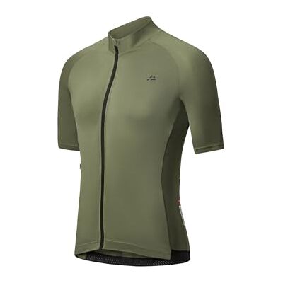 DANISH ENDURANCE Fietsshirt voor heren, korte mouwen, olijfgroen, L L DANISH ENDURANCE Fietsshirt voor heren, korte mouwen, olijfgroen, L L