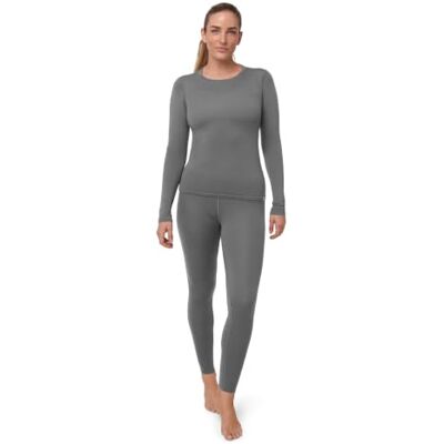 DANISH ENDURANCE Merinowol thermisch ondergoed voor dames, thermische basislaag voor dames, top & onder-1 pak, grijs. XL DANISH ENDURANCE Merinowol thermisch ondergoed voor dames, thermische basislaag voor dames, top & onder-1 pak, grijs. XL