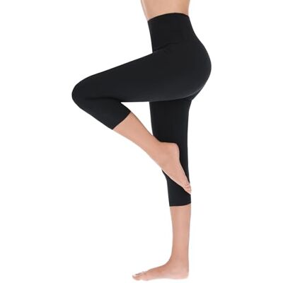 FUTURO FASHION 3/4 legging voor dames, hoge taille, boterzacht, niet doorzichtig, rekbaar, casual, yoga, hardlopen, maat S-XXL, zwart, S-M S-M FUTURO FASHION 3/4 legging voor dames, hoge taille, boterzacht, niet doorzichtig, rekbaar, casual, yoga, hardlopen, maat S-XXL, zwart, S-M S-M