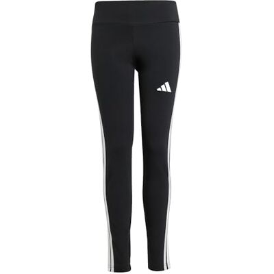 Adidas Meisjes Essentials 3 strepen legging, zwart/wit/wit, 9-10 jaar Adidas Meisjes Essentials 3 strepen legging, zwart/wit/wit, 9-10 jaar