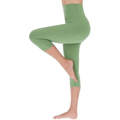 FUTURO FASHION 3/4 legging voor dames, hoge taille, zacht en zacht, niet transparant, rekbaar, casual, dagelijks gebruik, yoga, hardlopen, S-XXL, Groen, S-M S-M FUTURO FASHION 3/4 legging voor dames, hoge taille, zacht en zacht, niet transparant, rekbaar, casual, dagelijks gebruik, yoga, hardlopen, S-XXL, Groen, S-M S-M