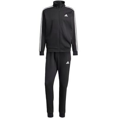 Adidas Homme Basic 3-Stripes Fleece Track Suit, Black, S Adidas Homme Basic 3-Stripes Fleece Track Suit, Black, S