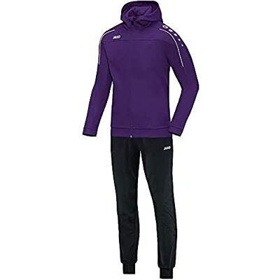 JAKO Classico trainingspak kinderen polyester met capuchon, nachtblauw/citro, 164, M9450, Lila. JAKO Classico trainingspak kinderen polyester met capuchon, nachtblauw/citro, 164, M9450, Lila.
