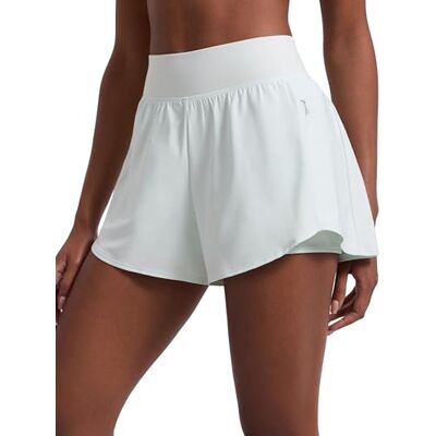 CRZ YOGA Hardloopshorts, twee in één, hoge taille, 7 cm Hoge taille, sneldrogend, licht, zakken met ritssluiting, voor dames 44 CRZ YOGA Hardloopshorts, twee in één, hoge taille, 7 cm Hoge taille, sneldrogend, licht, zakken met ritssluiting, voor dames 44