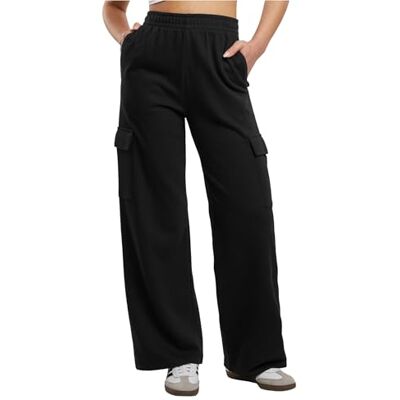 Urban Classics Light Terry baggy joggingbroek voor dames, broek voor dames, zwart. XL Urban Classics Light Terry baggy joggingbroek voor dames, broek voor dames, zwart. XL