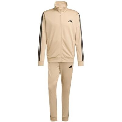 Adidas heren Sportswear Basic, 3 strepen trainingspak, tricot, warme zandsteen, L Adidas heren Sportswear Basic, 3 strepen trainingspak, tricot, warme zandsteen, L