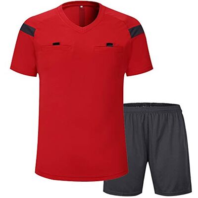 SHINESTONE Voetbalscheidsrechter shirt met korte mouwen voor heren SHINESTONE Voetbalscheidsrechter shirt met korte mouwen voor heren