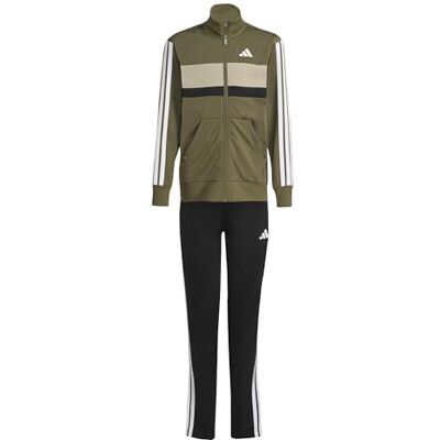 Adidas Uniseks Barn SEASONAL ESSENTIALS TIBERIO 3 STRIPES TRICOT TRACKSUIT, Olive Strata/Wit, 15-16 jaar Adidas Uniseks Barn SEASONAL ESSENTIALS TIBERIO 3 STRIPES TRICOT TRACKSUIT, Olive Strata/Wit, 15-16 jaar