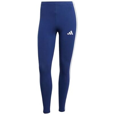 Adidas Essentials 3 strepen katoenen legging voor dames, donkerblauw/wit, XL Adidas Essentials 3 strepen katoenen legging voor dames, donkerblauw/wit, XL