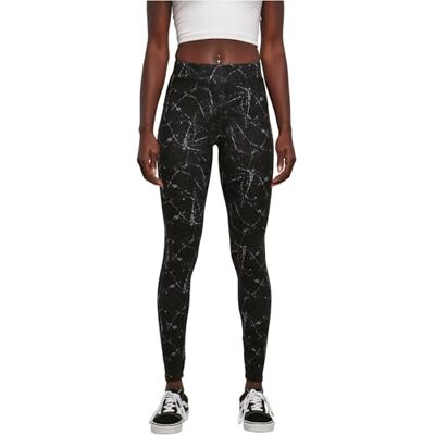 Urban Classics Tb4771-ladies Soft Aop Leggings yogabroek voor dames, zwart marmer, S S Urban Classics Tb4771-ladies Soft Aop Leggings yogabroek voor dames, zwart marmer, S S