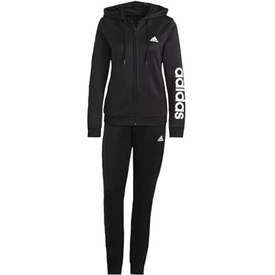 Adidas Dames W Lin Ft Ts Sportset, zwart/wit, L Adidas Dames W Lin Ft Ts Sportset, zwart/wit, L