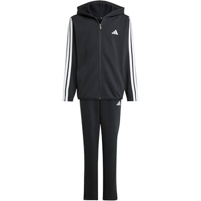 Adidas Uniseks kinderen Essentials 3 strepen trainingspak, zwart/wit, 9-10 jaar Adidas Uniseks kinderen Essentials 3 strepen trainingspak, zwart/wit, 9-10 jaar