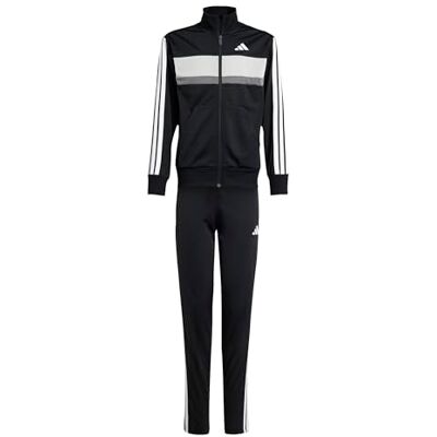 Adidas Seasonal Essentials Tiberio 3 Stripes Tricot Track Suit, zwart/wit/grijs twee, 15-16 jaar Adidas Seasonal Essentials Tiberio 3 Stripes Tricot Track Suit, zwart/wit/grijs twee, 15-16 jaar