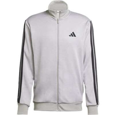 Adidas Herentrainingspakken, 3 strepen, French terry, medium grijs heide/mgh effen grijs, XL Adidas Herentrainingspakken, 3 strepen, French terry, medium grijs heide/mgh effen grijs, XL