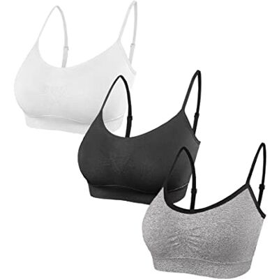 SHEKINI Sport-BH voor Dames Zonder Beugel met Uitneembare Cup Pads, Licht Sport Beha Yoga Fitness Training 3 Pack XL SHEKINI Sport-BH voor Dames Zonder Beugel met Uitneembare Cup Pads, Licht Sport Beha Yoga Fitness Training 3 Pack XL