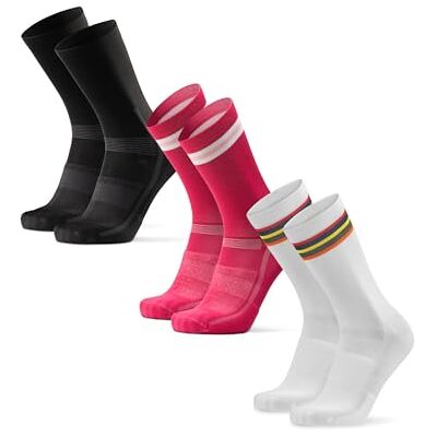 DANISH ENDURANCE Crew Fietssokken voor Dames & Heren, Ademend, Mountainbiken & Wielrennen, 3 paar, Veelkleurig (1x Zwart, 1x Roze, 1x Wit) DANISH ENDURANCE Crew Fietssokken voor Dames & Heren, Ademend, Mountainbiken & Wielrennen, 3 paar, Veelkleurig (1x Zwart, 1x Roze, 1x Wit)