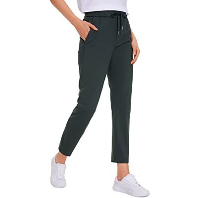 CRZ YOGA Dames Casual Broek Sportbroek Duim Lange Lengte Met Zakken 71 cm, Melaniet 40 CRZ YOGA Dames Casual Broek Sportbroek Duim Lange Lengte Met Zakken 71 cm, Melaniet 40
