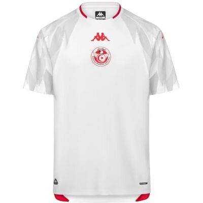 Kappa Kombat Home Tunesië Voetbalshirt voor heren, wit Kappa Kombat Home Tunesië Voetbalshirt voor heren, wit