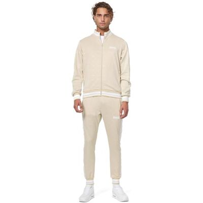 Lonsdale Ashwell trainingspak voor heren (1 stuk), zand/wit, S S Lonsdale Ashwell trainingspak voor heren (1 stuk), zand/wit, S S