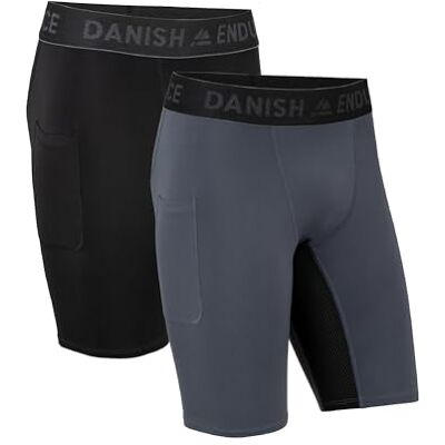 DANISH ENDURANCE Compressieshorts voor heren, set van 2 (Veelkleurig (1x Zwart, 1x Grijs), XL) XL DANISH ENDURANCE Compressieshorts voor heren, set van 2 (Veelkleurig (1x Zwart, 1x Grijs), XL) XL